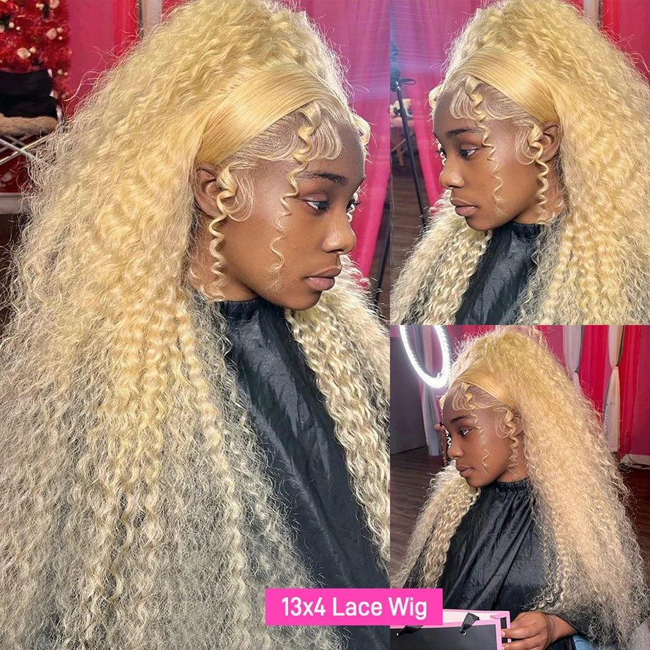 613 Human Hair Wig 13x6 Hd Lace Frontal Wig Deep Wave Curly Human Hair Wigs 30 Inch 13x4 Honey Blonde Lace Front Human Hair Wig