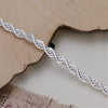 4MM electroplated twisted rope bracelet jewelry men's and women's fashion pendant charm sparkling jewelry