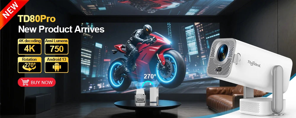 ThundeaL TDA7W Full HD 1080P Projector Android 13 WiFi6 2G 32G Projetor 4k Video TDA7 Voice Control 3D Smart Home Theater Beamer