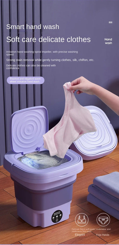 2025 Folding Washing Machine Portable Mini Dehydratable Dormitory Student Socks Underwear Panties Home Appliance Free Shipping