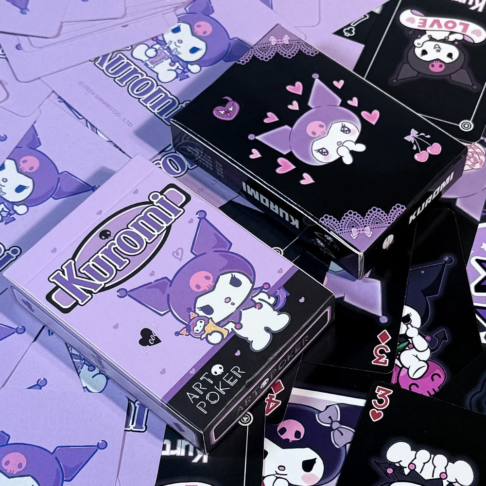 Sanrio Playing Cards Kuromi Poker Cards Anime Cartoon Paper Deck of Cards for Games Parties Collection and Gifts