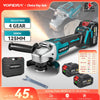 Yofidra 125mm Brushless Angle Grinder 4 Gears Cordless Grinding Machine Cutting Woodworking For Makita 18V-21V Battery Pin
