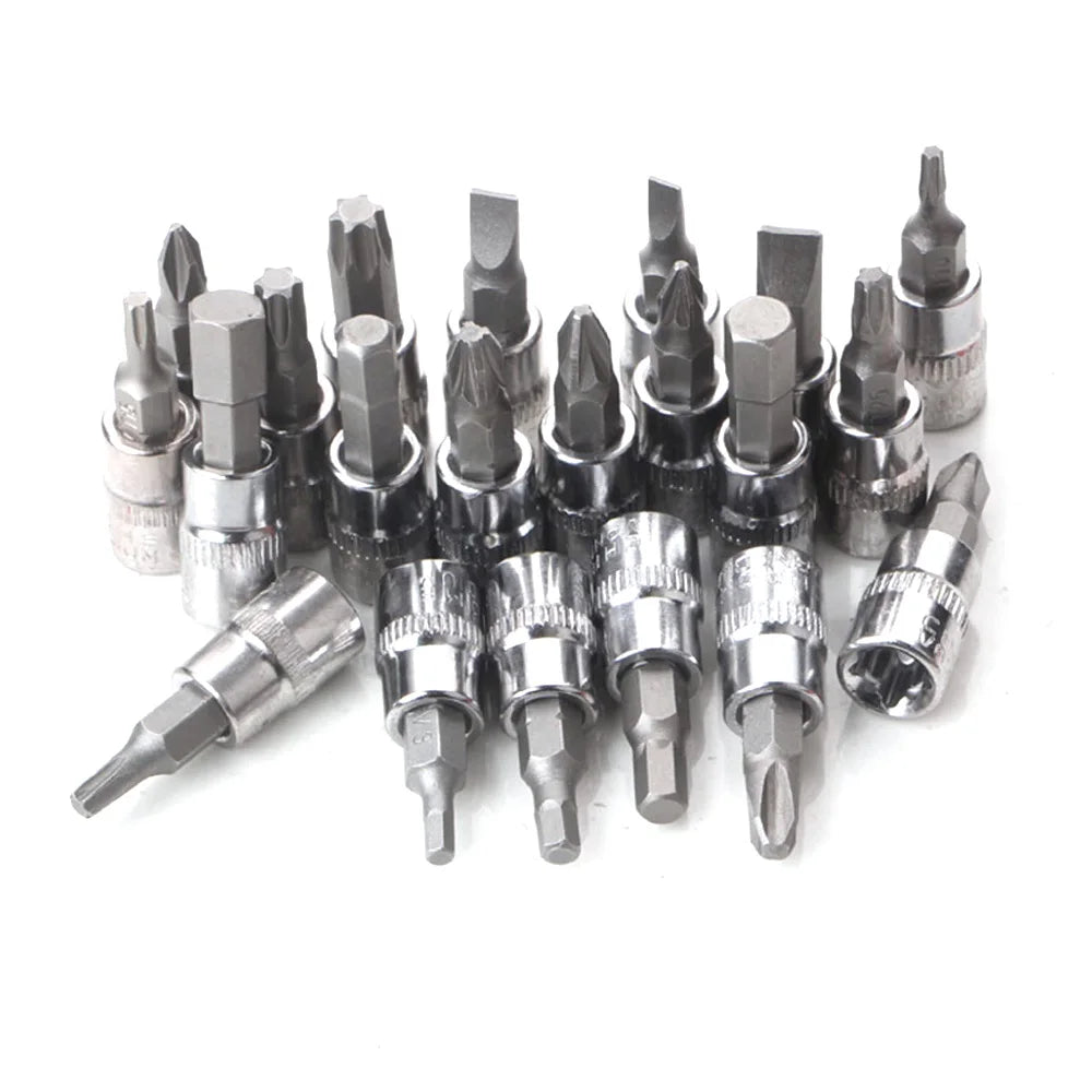 53Pcs Ratchet Wrench Tool Set with Sockets 1/4 inch Drive Bit Socket Set Grade Chrome Vanadium Mechanics Tool Auto Repair