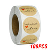 100-500pcs Round Natural Kraft Handmade Stickers Scrapbooking For Package Adhesive Thank You Sticker Seal Labels
