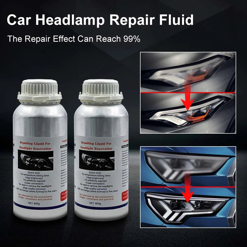 Top 800g Car Headlight Chemical Polishing Kit Liquid Polymer Headlights Refurbishment Scratch Repair Headlights Restoration Kit