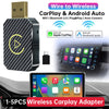 ﻿ 1-5Pcs 2in1 MINI Q1M Wireless CarPlay Android Auto Adapter BT5.0 WiFi Fast Connection Wireless Adapter Smart Mini Box USB