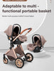 Luxurious Baby Stroller 3 in 1 Portable Travel Baby Carriage Folding Prams High Landscape Aluminum Frame Car for Newborn Baby