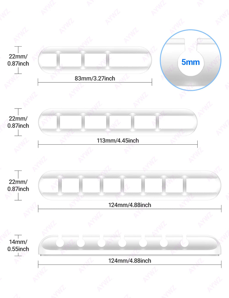 Adhesive Cable Holder Clips Cord Management Wire Organizer for Desktop USB Charging Cable Nightstand Power Cord Mouse Cable 1pc