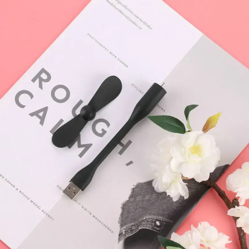 USB Electric Fan Flexible Bendable Fan For Power Bank Laptop PC AC Charger Portable Hand Cool Mini Fan Computer Summer Gadget