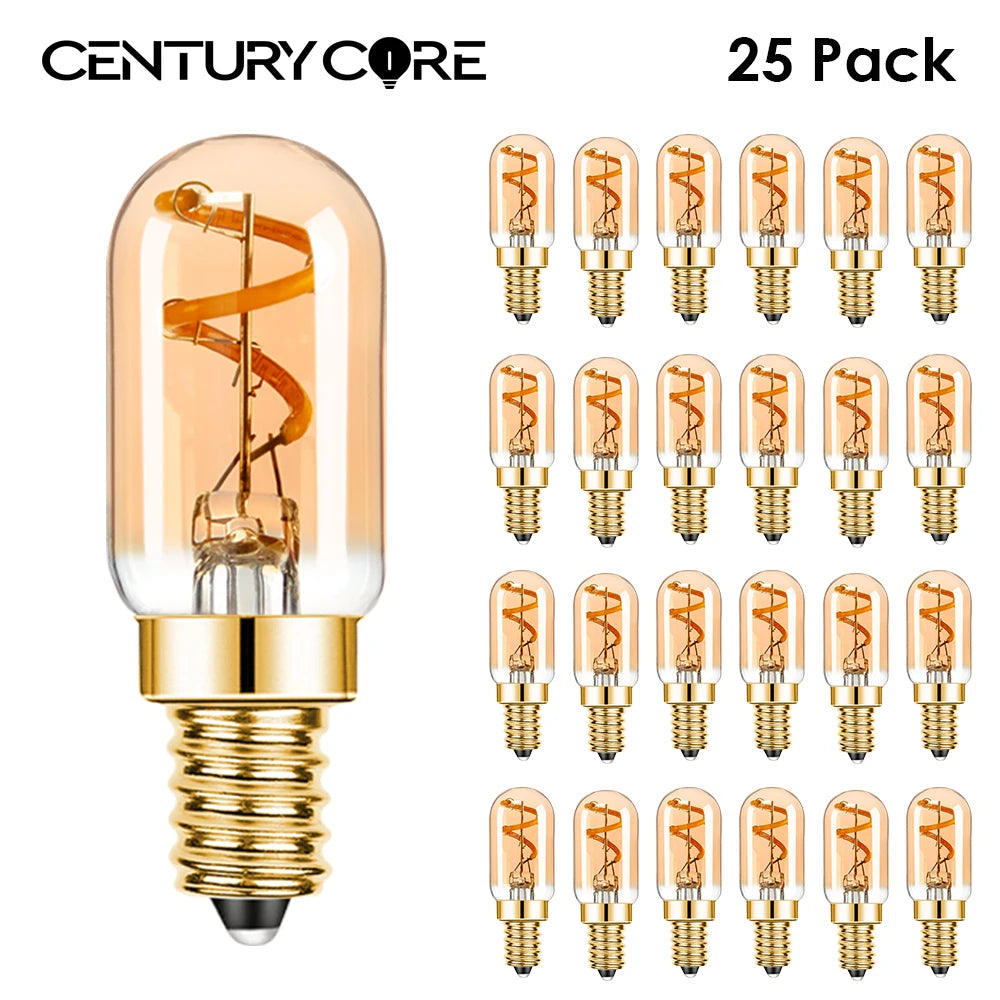 Dimmable T22 E14 Led Bulb 220V 1.5W Edison Spiral Filament Lamp Warm White Salt Lamps Retro Night Lights Mini Tube Light Decor