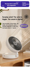 Load image into Gallery viewer, Foldable Desktop Fan Mini  Wall-Mounted Fan With Warm Night Light Rechargeable 4 Gears Adjustable Portable Air Circulation Fan - Mighty Dollars