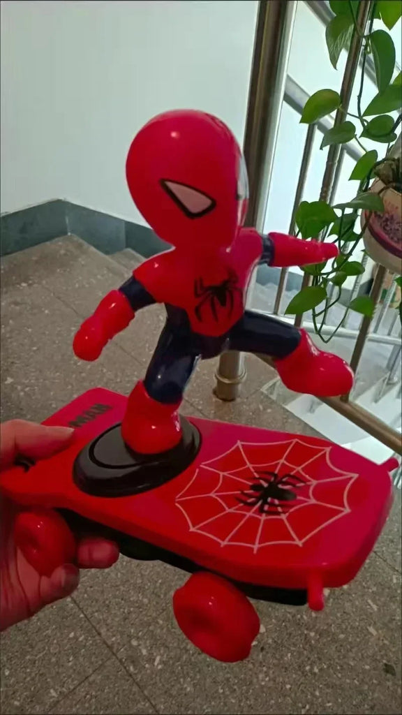 New The Avengers Spiderman Automatic Flip Rotation Skateboard Acousto-optic Car Electric Music Stunt Scooters Toy Christmas Gift