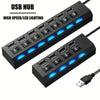 4/7 Ports LED High Speed USB 2.0 Hub 5Gbps Multi Ports USB Power Adapter Expander USB Splitter With Switch For Laptop Computer