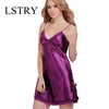 Sexy Sleepwear Lady Sexy Silk Satin Night Dress V-neck Nightgown Plus Size Nightdress Lace Nightwear for Women Nighty for Ladies