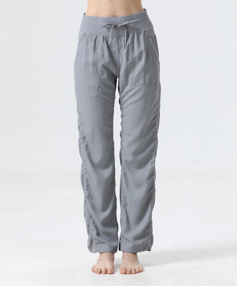 Women's New Folded Yoga Pants Super Soft Loose Micro Horn Fitness Commuter Leisure Sports cropped pants