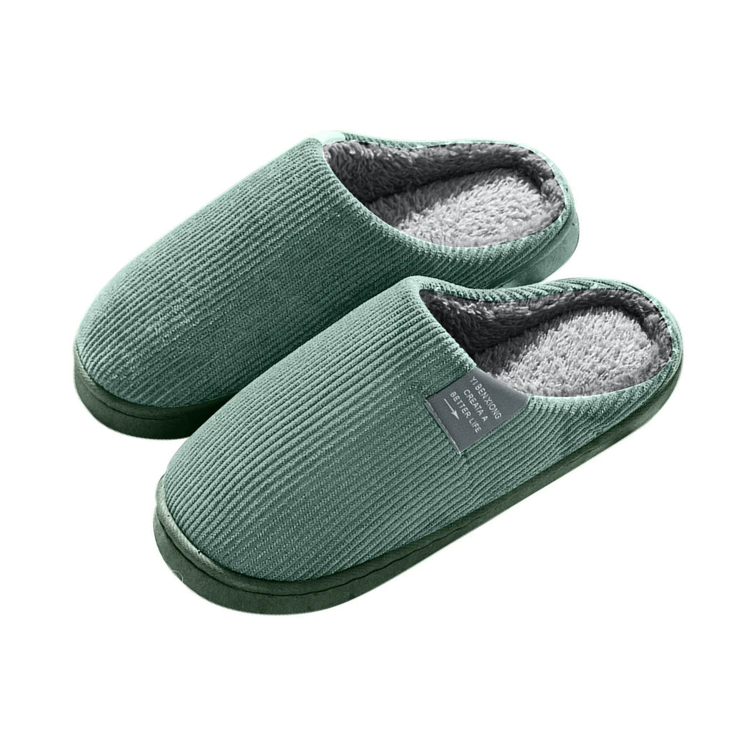 Winter Home Cotton Slippers Corduroy Home Cotton Slippers Keep Warm Indoor Leisure Home Cold-Resistant Warm Soft Sole