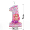 Sanrio Handmade DIY1pc Number 0-9 Pink cartoon mermaid Digital Candles with Sequins Suitable for Birthday Party Cake Decoration