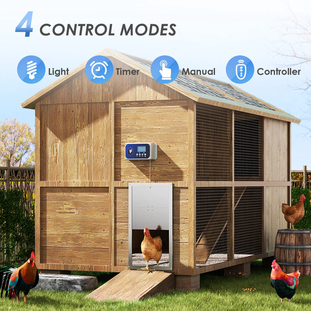 Automatic Chicken Door,Chicken Door Control Box,Chicken Door with Remote Control and Timer and Light Sensitive,4kg Traction