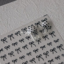 Load image into Gallery viewer, Lovely Gold Silver Black White Line Bowknot 3D Self Adhesive Nail Art Decorations Stickers Ribbon Cute Manicure Decals Wholesale