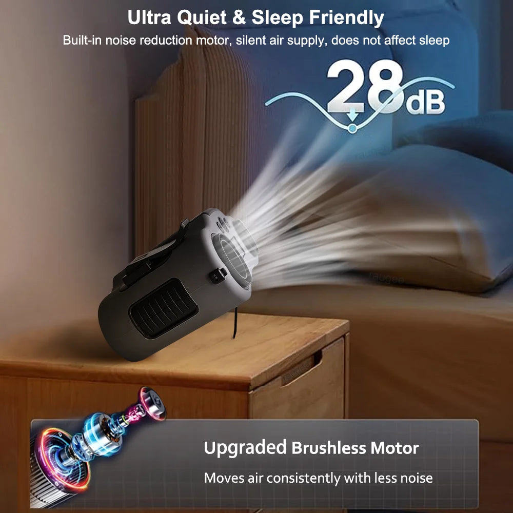 Waist Fan Wireless Waist Clip Fan Portable Clip on Wearable Belt 20000mAh USB Rechargeable with Power Bank for Outdoor Camping