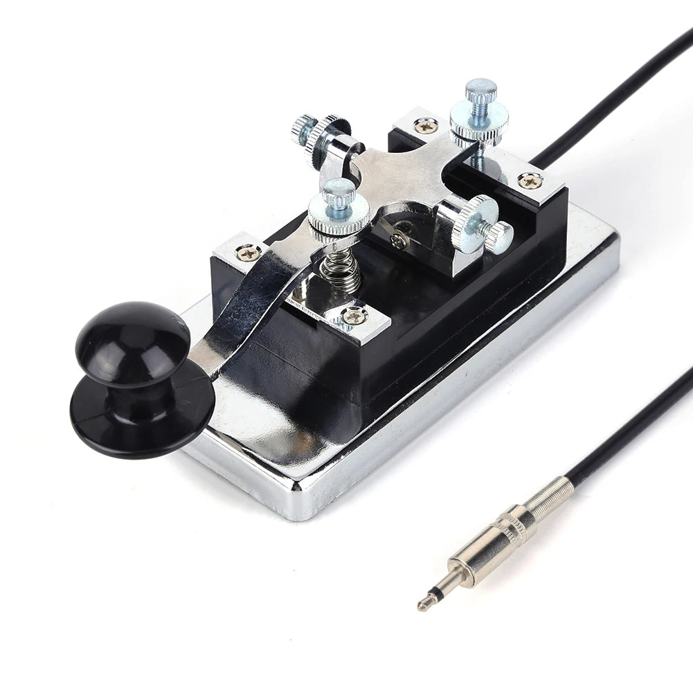 HY-K4 Stainless Steel CW Telegraph Shortwave Radio CW Telegraph Key Morse Key Shortwave Radio Communication Teaching Aids