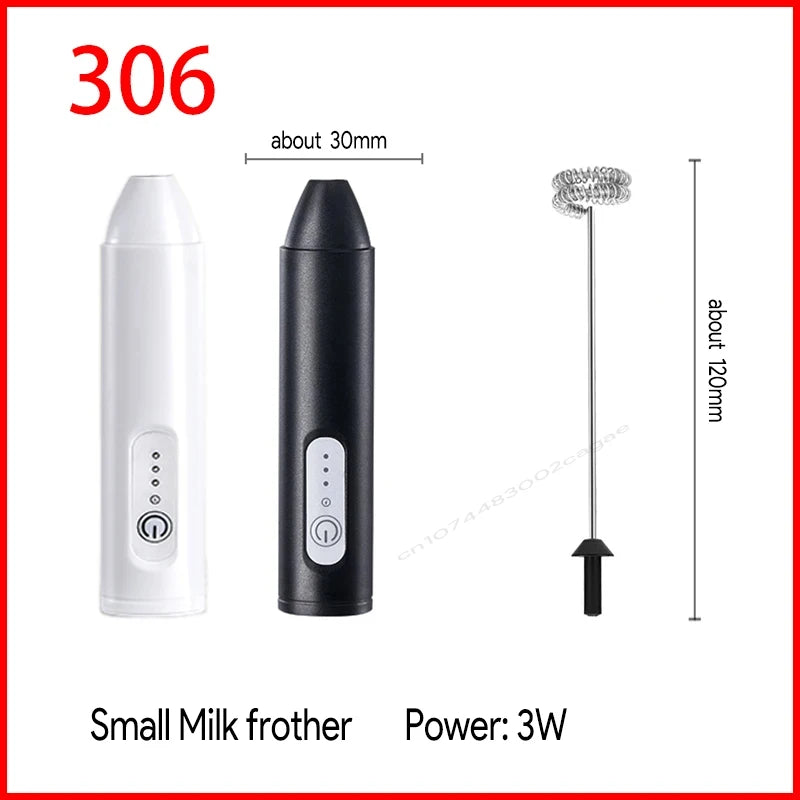 HOT  Electric Milk Frother + Egg Beater Wireless Type-C Charging 3 Speeds Mini Handheld Foam Maker Coffee Whisk Cooking Tools