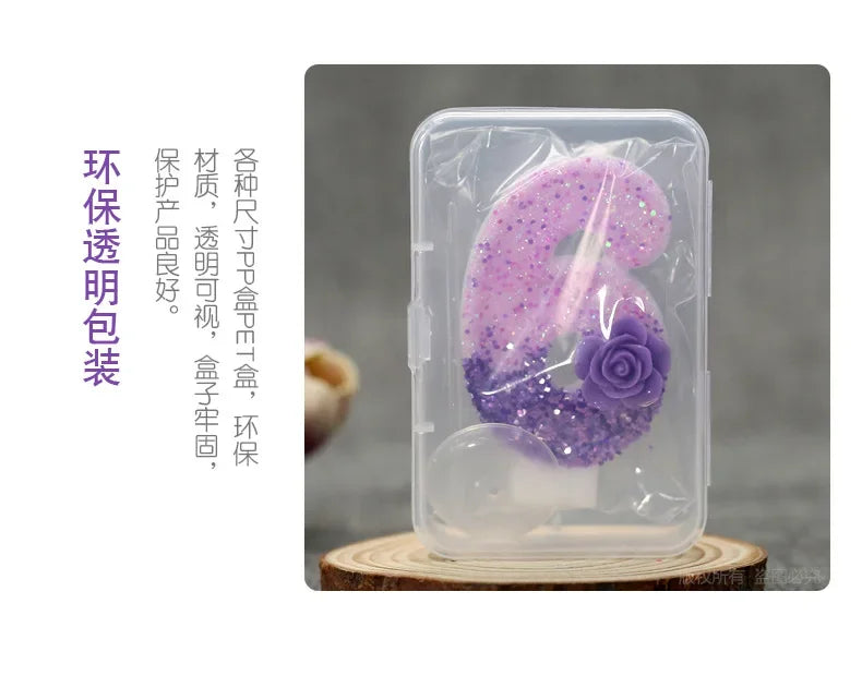 0 1 2 3 4 5 6 7 8 9 Birthday Candle 1 Years Purple Flower Birthday Candles for Cake Purple Children's Birthday Candle Decoration