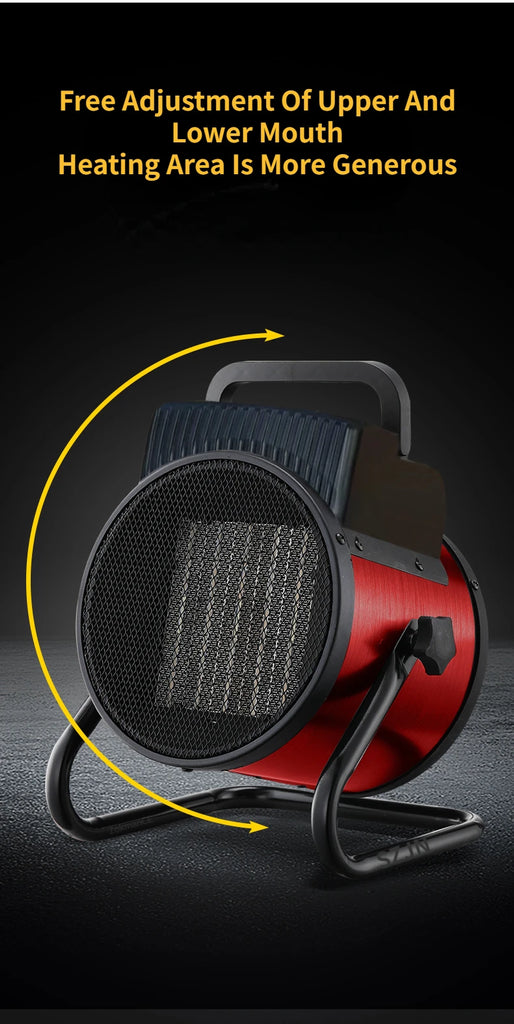 3000W Portable Electric Space Heater with Fan Adjustable Thermostat  2 Heat Settings + Fan Mode Overheat & Tip-Over Protection