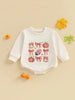 Infant Unisex Hoodies Rompers Thanksgiving Outfits Turkey Print Long Sleeve Autumn Bodysuits Jumpsuits for Newborns