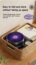 Load image into Gallery viewer, Foldable Desktop Fan Mini  Wall-Mounted Fan With Warm Night Light Rechargeable 4 Gears Adjustable Portable Air Circulation Fan - Mighty Dollars