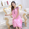 Sexy Nightgown Women 2025 Long Female Summer Short Sleepwear Faux Satin Bow Nightdress Round Neck Nightwear For Ladies  Nighty