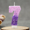 0 1 2 3 4 5 6 7 8 9 Birthday Candle 1 Years Purple Flower Birthday Candles for Cake Purple Children's Birthday Candle Decoration