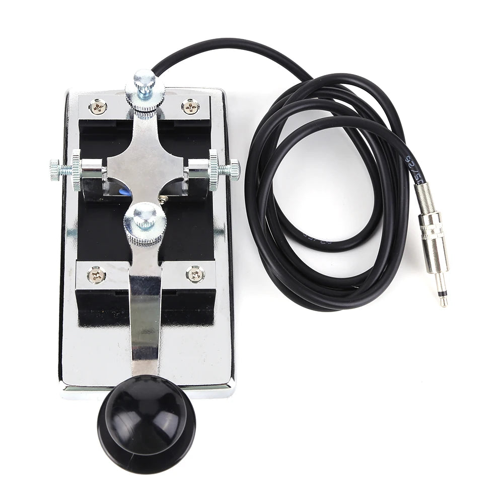 HY-K4 Stainless Steel CW Telegraph Shortwave Radio CW Telegraph Key Morse Key Shortwave Radio Communication Teaching Aids