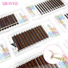 ABONNIE Cocoa Brown Individual Volume Eyelashes Extensions C CC D Brown Colored Natural Classic Mink Lashes Tray