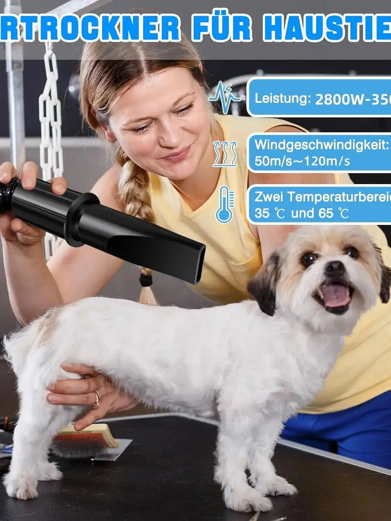 Negative Ion Smart Pet Blower Negative Ion large dog Pet Hair Dog Hair Dryer Blower 3500W with 4 Nozzles Hair Dryer for Pets Pet