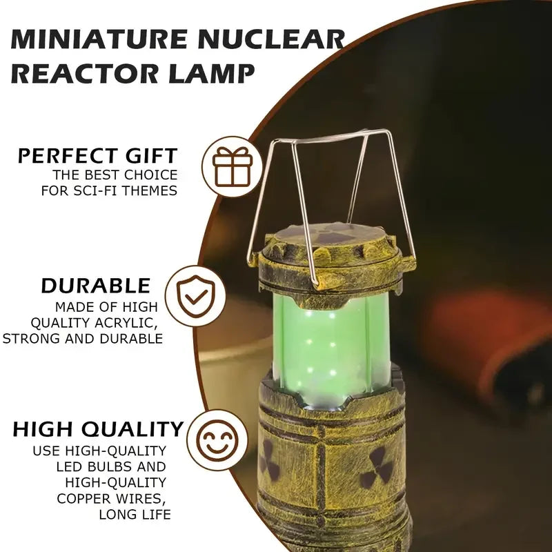 Mini Simulation Nuclear Reactor Night Light Gift Handheld Camping Light Halloween Gift Glowing Lantern Home Decor Party Prop