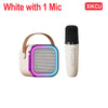 Portable Bluetooth 5.3 Karaoke Speaker 3D Surround Sound with 1-2 Wireless Microphones Home Family Singing for Aux/U Disk/TF