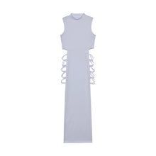 Load image into Gallery viewer, Criss Cross Cut Out Dress, Sexy Bodycon Mock Neck Sleeveless Dress, Women&#39;s Clothing - Mighty Dollars
