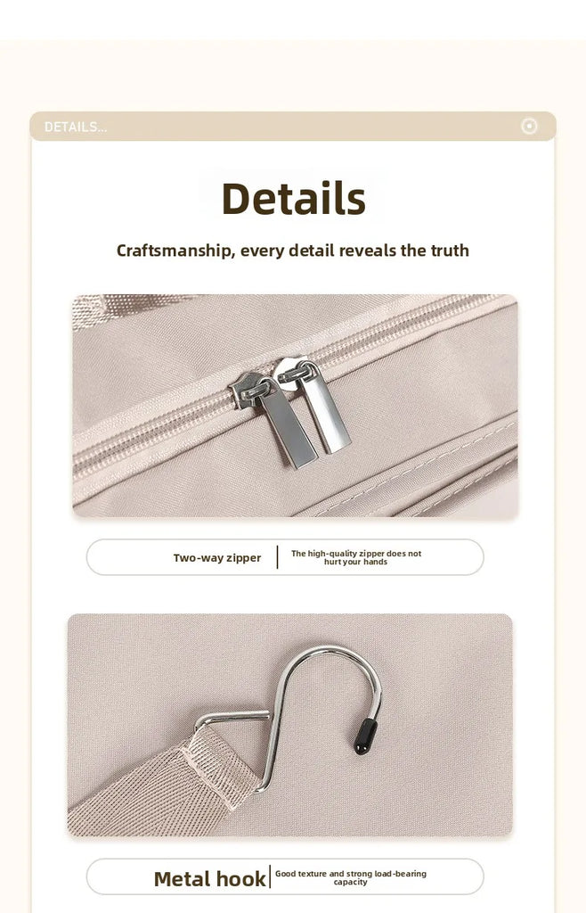 1pc Hanging Travel Clothes Storage Bag Large Capacity Underwear Storage Bag Business Trip Tourism Hotel Wardrobe Hanging Bag