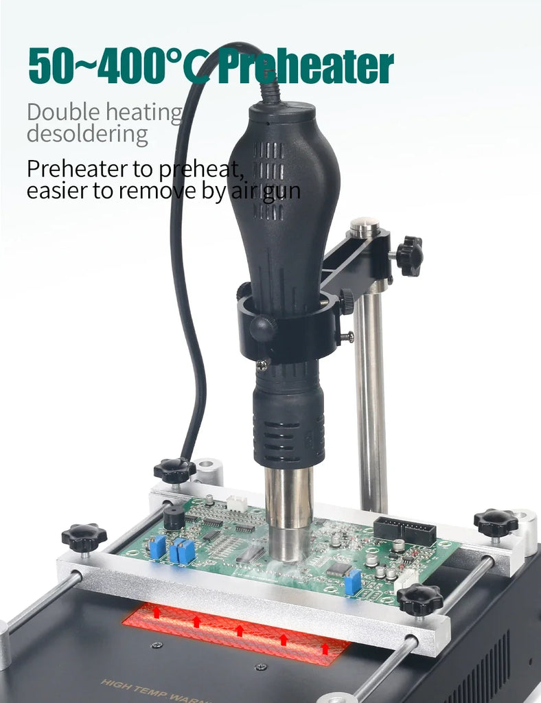YIHUA 853AAA Preheating Rework Soldering Station 3in 1 Hot Air Gun Soldering Iron Welding Repair Tools BGA Desoldering Stations