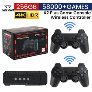BOYHOM X2 Plus 256G 58000 Game 4K Game player 3D HD Retro Video Game Console Wireless Controller TV 50 Emulator For Kids Gifts