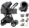 Luxurious Baby Stroller 3 in 1 Portable Travel Baby Carriage Folding Prams High Landscape Aluminum Frame Car for Newborn Baby