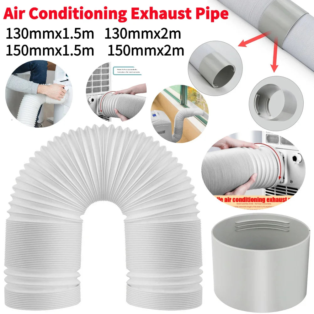 13/15cm Portable Air Conditioner Exhaust Pipe Hose Interface Connector 1.5/2M Portable Flexible Conditioner Exhaust Hose Tube ﻿