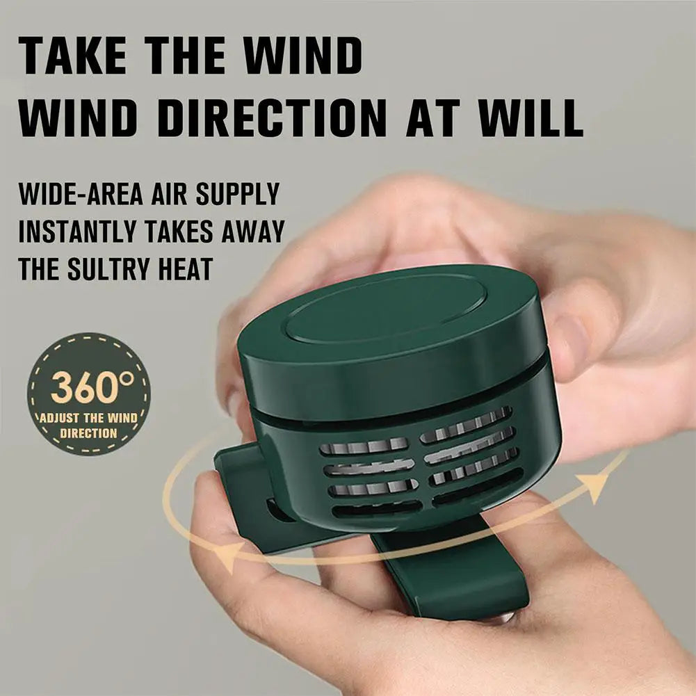 Portable Fan Clip-on Wearable Neck Fan 3-speed Belt Fan Powered By Rechargeable Battery USB Rechargeable Pocket Fan 360 Degree