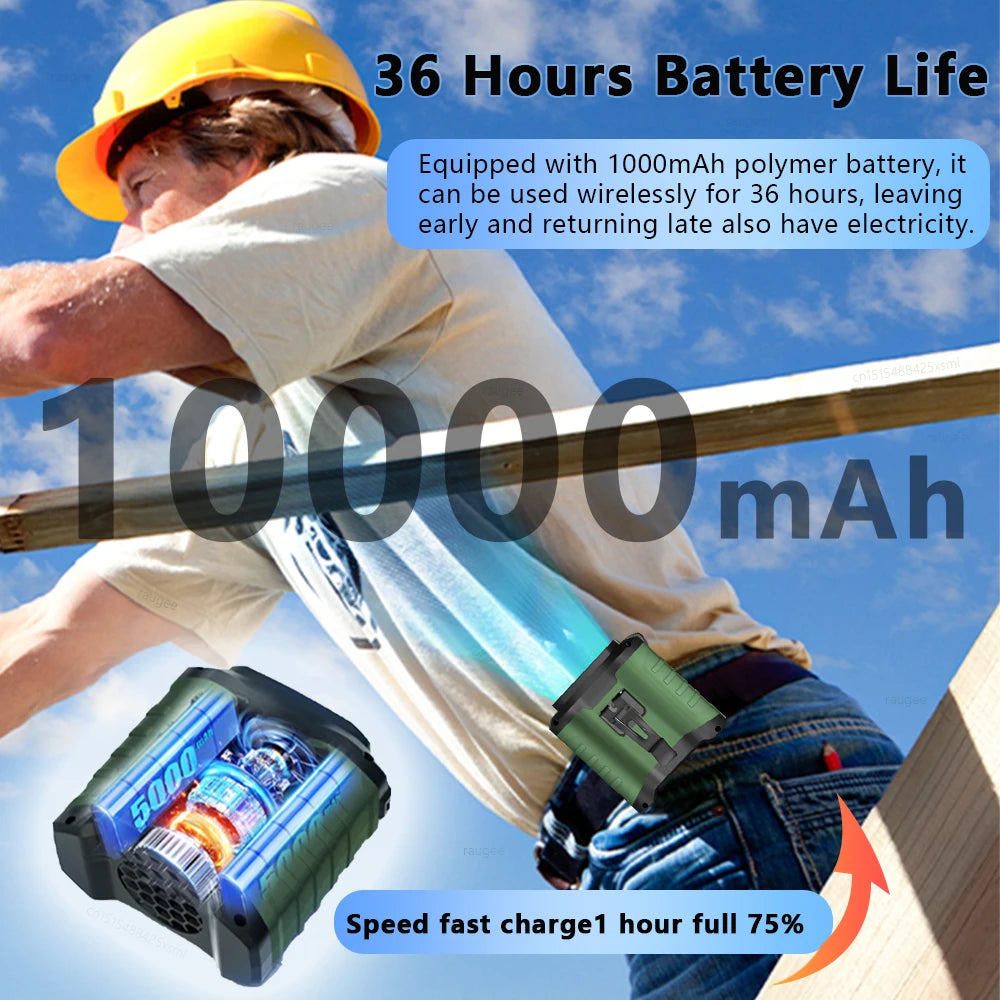 Waist Fan Mini Rechargeable Portable Fan with 10000mAh Power Bank USB Fan Wireless Fan for Sports Outdoor Working