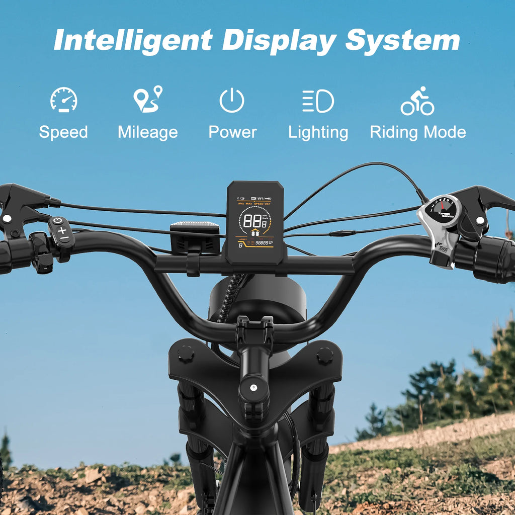 RCB 20'' E Bike, Electric Mountain Bike for Adults, Commuting Electric Bike with Removable 48V 15Ah Battery & APP, Range 40-60KM