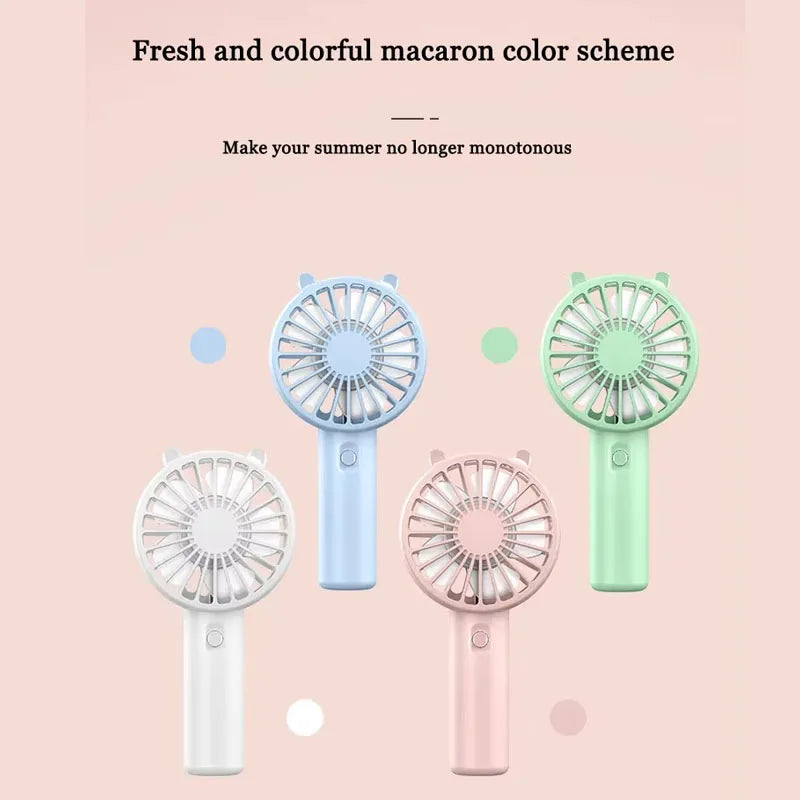 Mini Handheld Fan Portable USB Rechargeable Fans Desk with Base Small Makeup Eyelash Cooler Women Girls Outdoor Office White