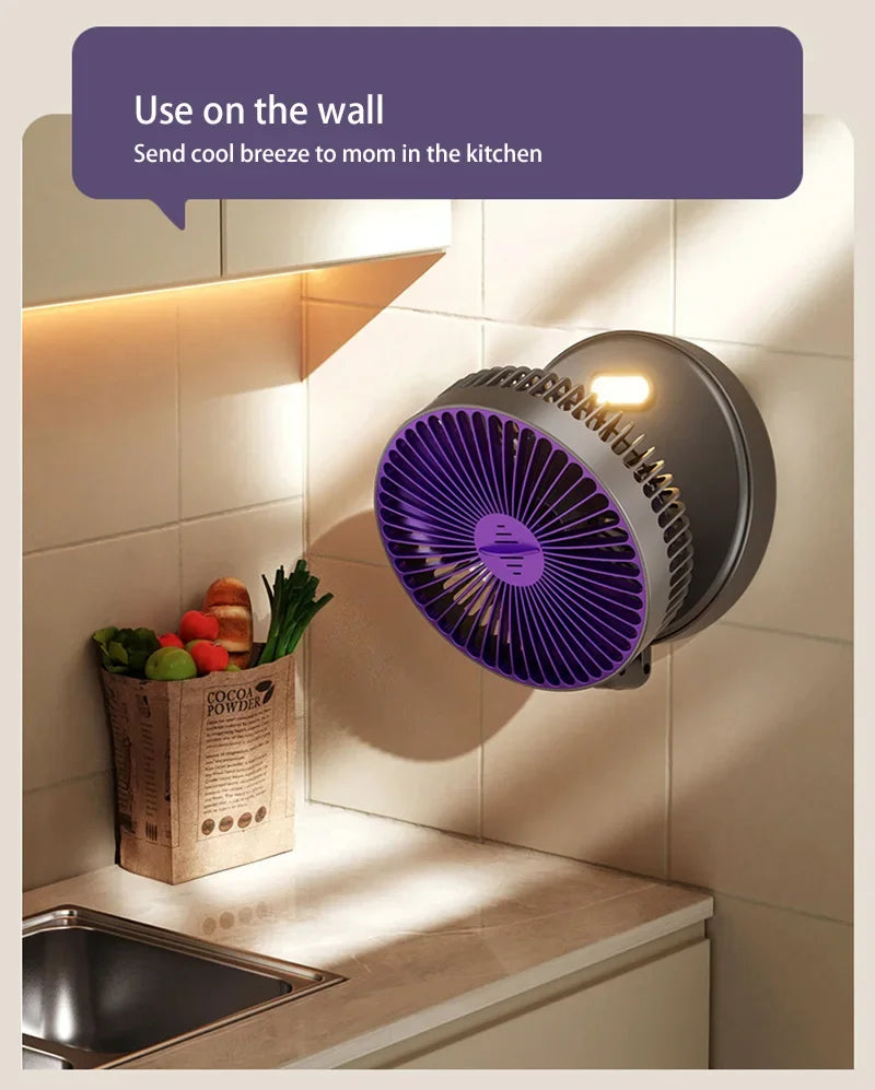 Xiaomi 5000mAh Charge Fan 3 in 1 Multifunctional Fan Brushless Motor Wall-mounted Design 90° Foldable 4 Speed Gears Night Light