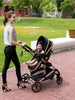 Luxurious 3 in 1 Baby Stroller Portable Travel Baby Carriage Folding Prams Aluminum Frame High Landscape Car for Newborn Baby BLACK