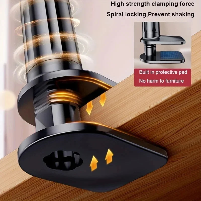 Lazy Bedside DesktopMobile Phone Clamp Bracket Flexible Long Arm Gooseneck Lazy Person Bracket With Handle Overhead Live Bracket